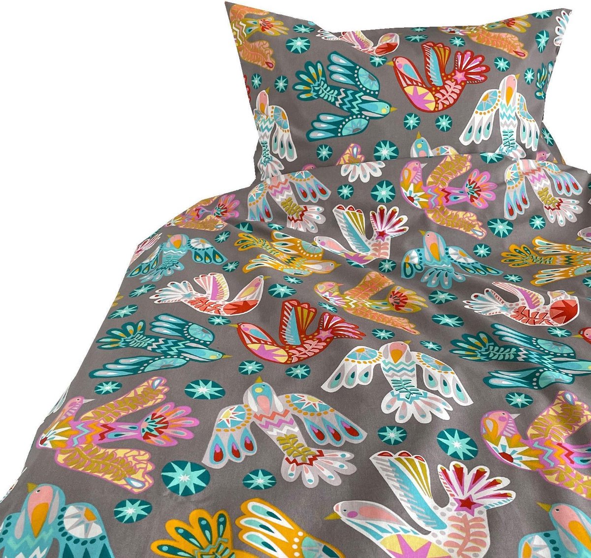 BINK Bedding Dekbedovertrek Suus Grijs Junior 120 x 150 cm (+1 kussensloop 60 x 70 cm)