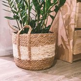 Plantenmand 30x22cm Naturel Bruin – Multifunctionele mand – Handgemaakt – Planten-houder – Planten Accessoires – Planten Mand