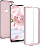 kwmobile 360 graden hoesje voor Huawei 9X (EU-Version) - volledige bescherming met screenprotector - metallic roségoud