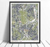 Classic Map Poster Berlin - 30x40cm Canvas - Multi-color