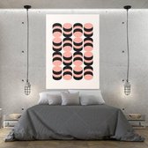 Black and Pink Geometric Poster - 50x70cm Canvas - Multi-color