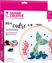 DIY Borduurset ring d 20 cm | Borduurpakket - zeemeermin| Embroidery Kit - mermaid