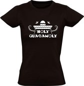 Holy Guacamoly Dames t-shirt |mexico | avocado | dipsaus | Zwart