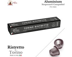 100 Nespresso compatibele cups - Ristretto Torino by Italian Coffee - Aluminium Capsules - PVC FREE