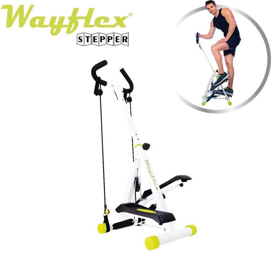 Wayflex - Opvouwbare stepper - Hometrainer - Fitness stepper - fitnesstrainer - Wit/Zwart