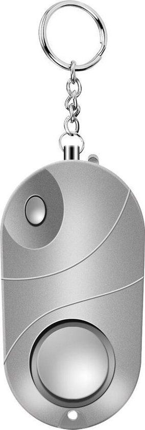 DrPhone KH1 - Zelfverdedigings apparaat - mini LED knop - Zilver - 120-130dB - ABS - Alarm