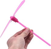 Afschiet Propeller Helikopter met LED Licht | Lightning Flying Stick | Roze