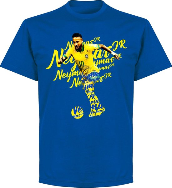 Neymar Brazilië Script T-Shirt - Blauw - Kinderen - 104