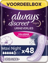 Always Discreet Incontinentieverbanden voor Urineverlies - Maat Plus Maxi Night - 48 stuks