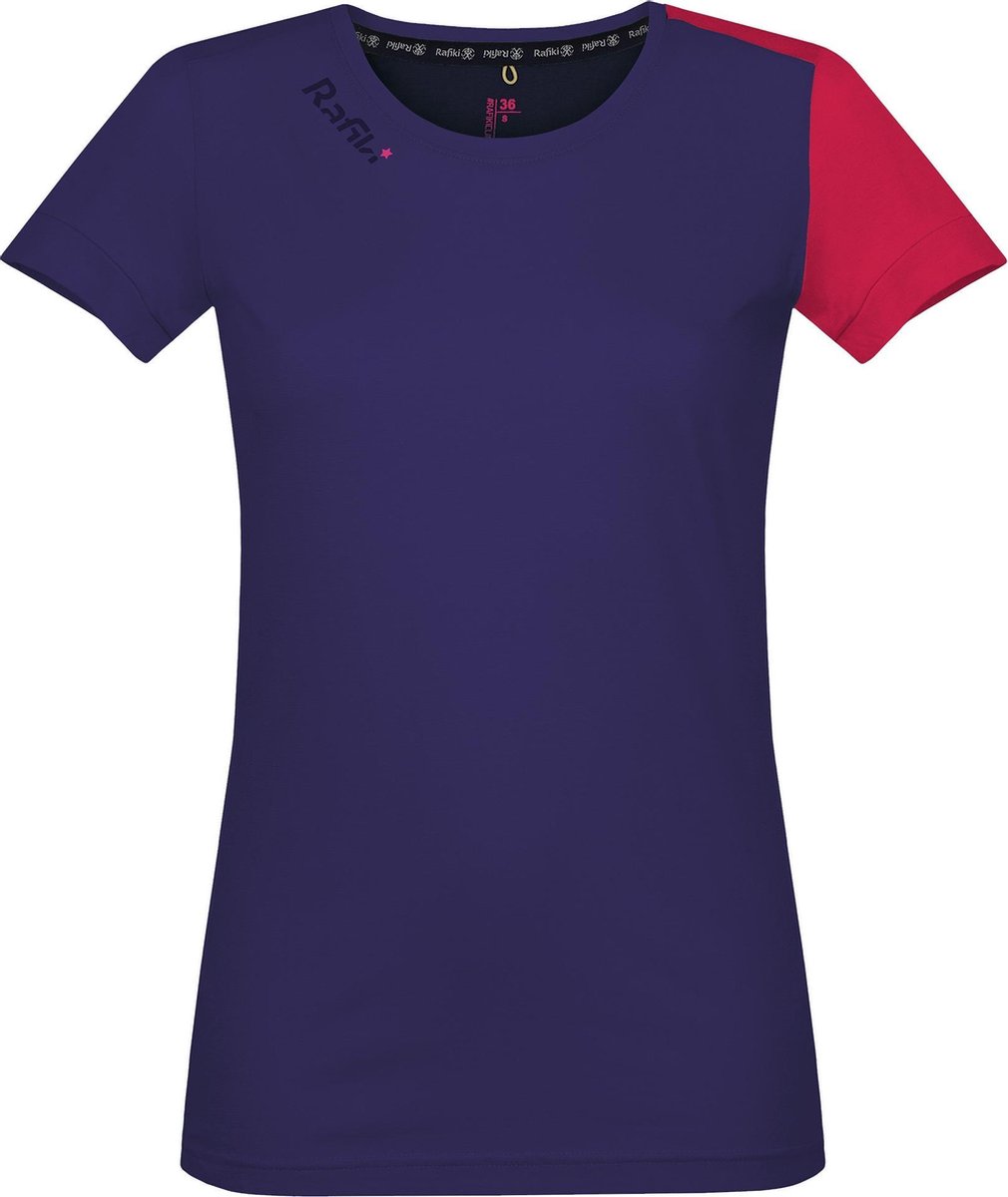 Rafiki T-shirt Chulilla Dames Katoen/modal Blauw/rood Mt Xl