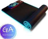 GA Gaming Accessoires Muismat XXL - RGB - Draadloos Opladen - Anti Slip - USB - Zwart