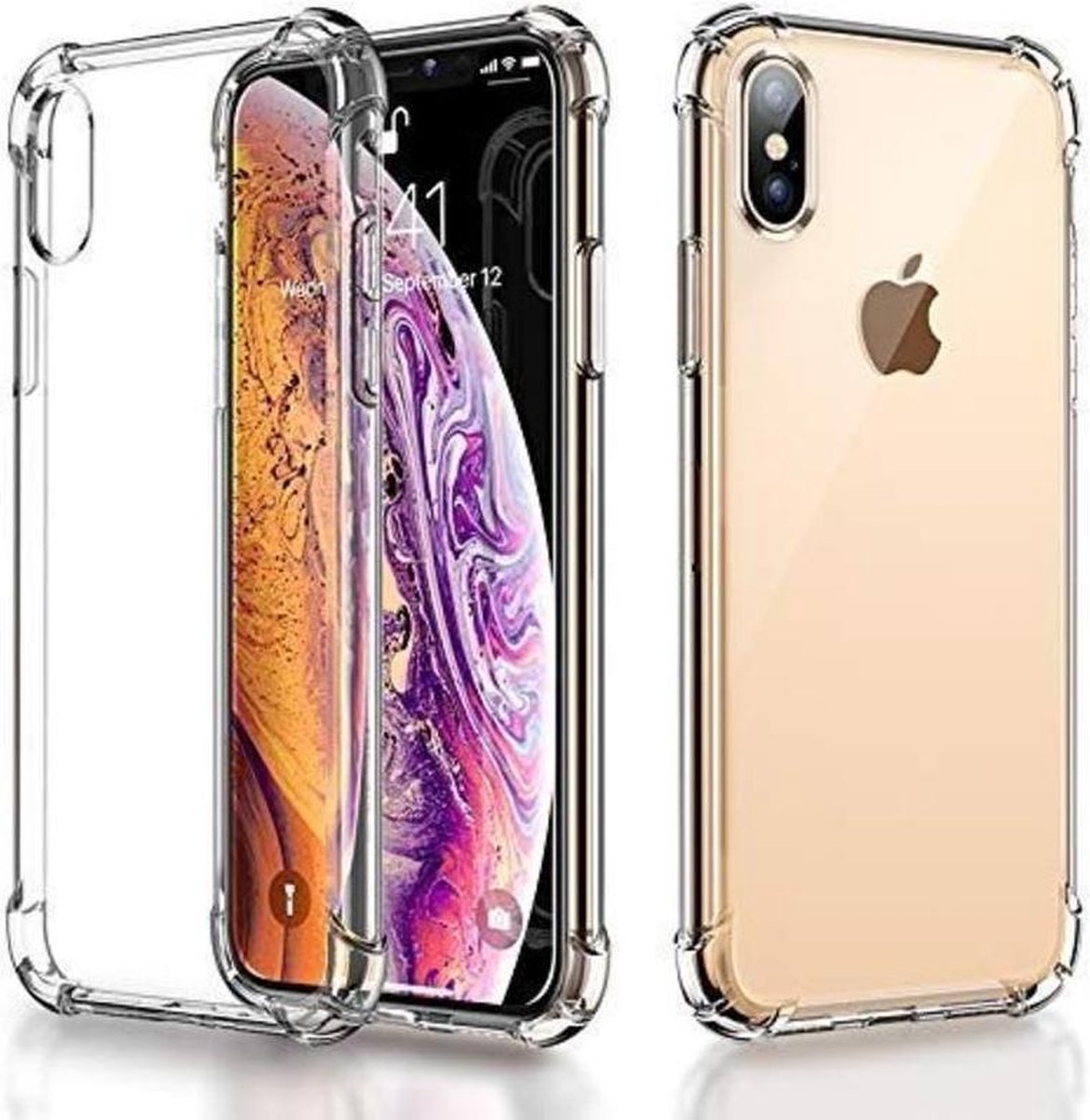 Anti shock siliconen hoesje Geschikt voor iPhone Xs Max - Transparante Back Cover met Extra Sterke Hoeken