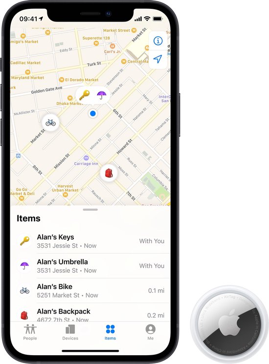 Apple AirTag - 1e generatie (2021) - 4 stuks