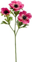Viv! Home Luxuries Anemoon - zijden bloem - roze - 55cm - topkwaliteit