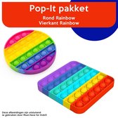 Must-Have for Kids® | Fidget Toys Pakket "Rainbow" Rond & Vierkant - Pop It Pakket - Regenboog Pop It - Pop It Set - Fidget