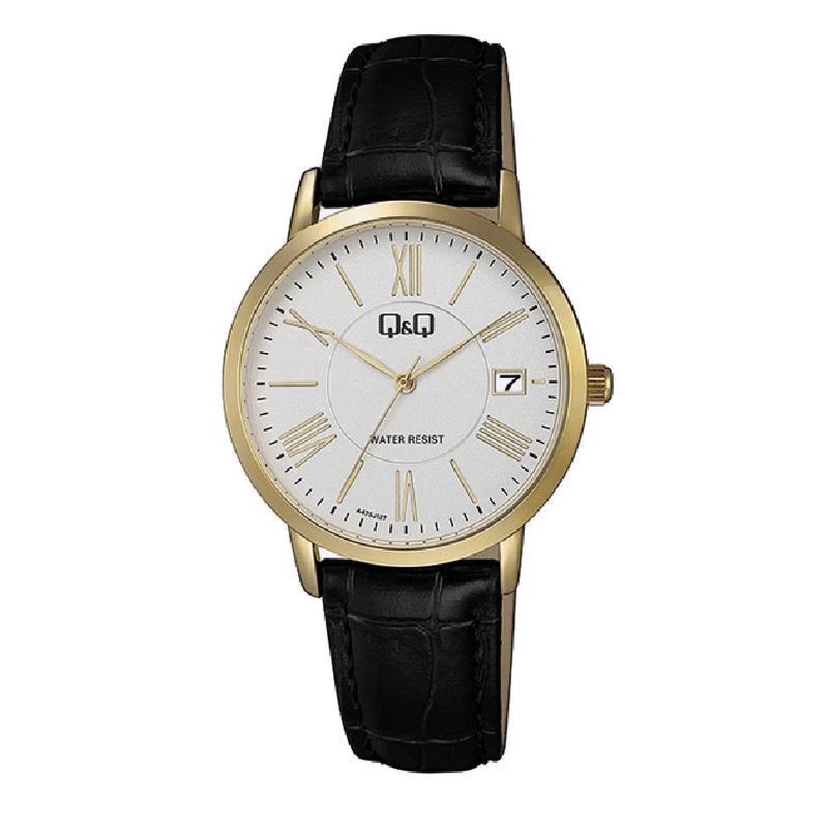 QQ horloge met datum zwart-goudkleurig A475J127Y