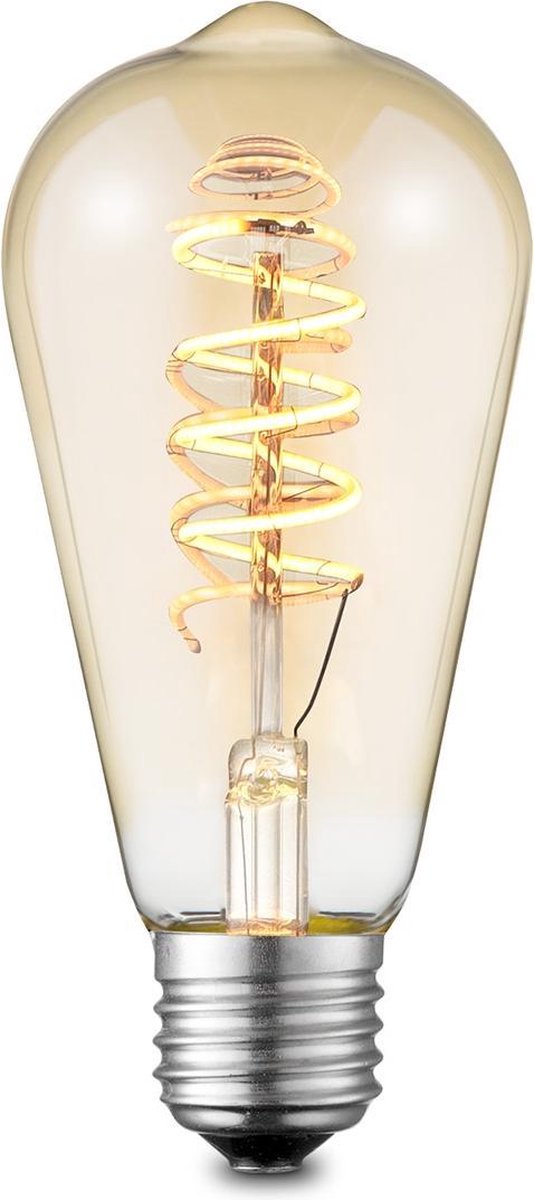 B.K.Licht Lot de 2 ampoules LED Edison Vintage ST64 I E27, 4W, blanc chaud  2700K