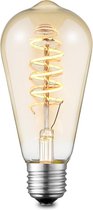 Home Sweet Home - Edison Vintage E27 LED filament lichtbron Drop - Amber - 6.4/6.4/14cm - ST64 Spiraal - Retro LED lamp - Dimbaar - 4W 280lm 2700K - warm wit licht - geschikt voor E27 fitting