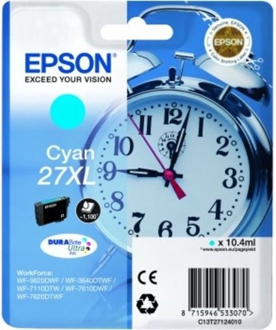 Epson Alarm clock Cartouche "Réveil" 27XL - Encre DURABrite Ultra C
