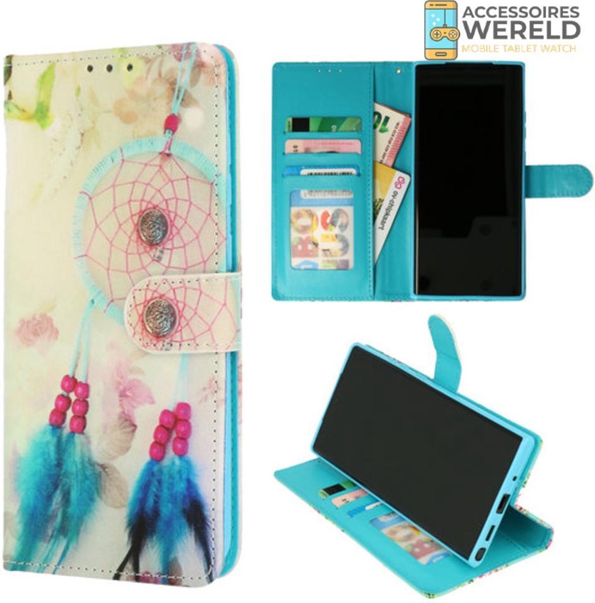 Bookcase Dromenvanger Blauw - Samsung Galaxy A41 - Portemonnee hoesje