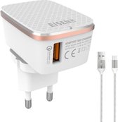 Eisenz A1204Q Quick Charge Series - Snellader Adapter / Stekker - lader - Oplader Met Snel Opladen Functie - 18W Vermogen - Qualcomm 3.0 met Micro USB kabel