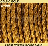 Goudkleurige stoffen kabel 5 meter Flexibele kabel Creëer je eigen unieke lamp
