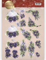 3D knipvel - Precious Marieke - Merry and Bright -Bouquets in purple