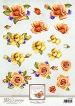3D Knipvel - Ann Paper Art - Orange Roses