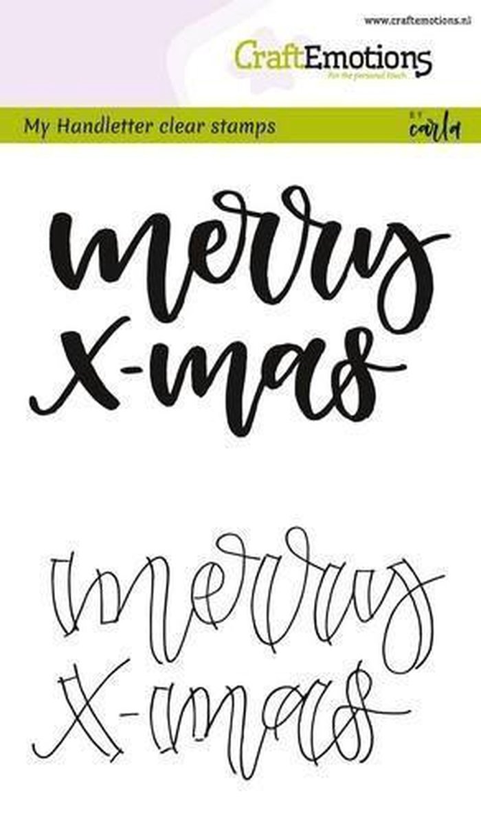 CraftEmotions stempel A6 - handletter - Merry xmas Engels