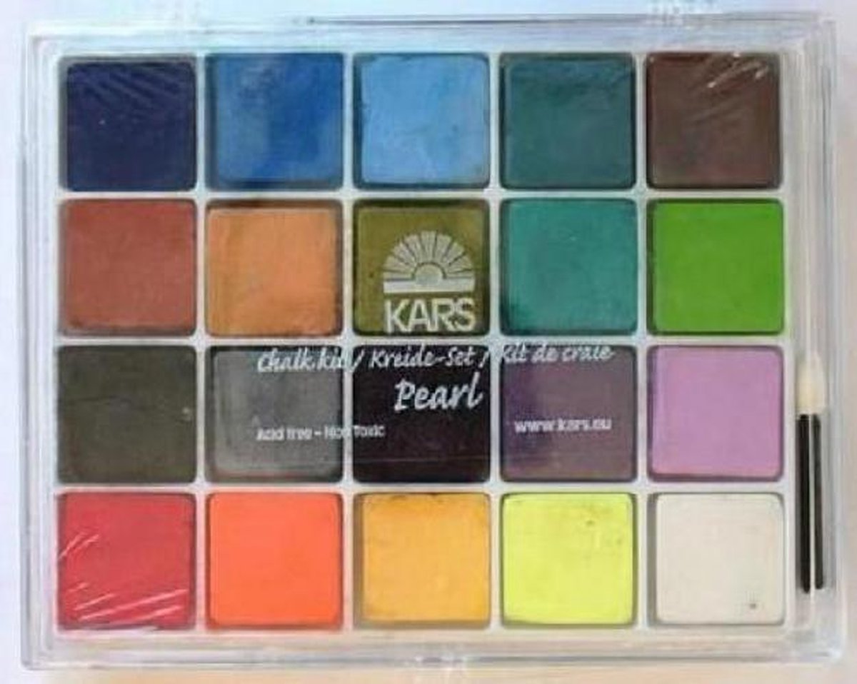 Chalk kit 20 kleuren pearl 16,5 x 13 cm