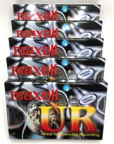 5 x MAXELL UR-90 Cassette Tape position normale - Idéal pour tous les besoins d'enregistrement / Cassette Blanco scellée / Platine cassette / Walkman.