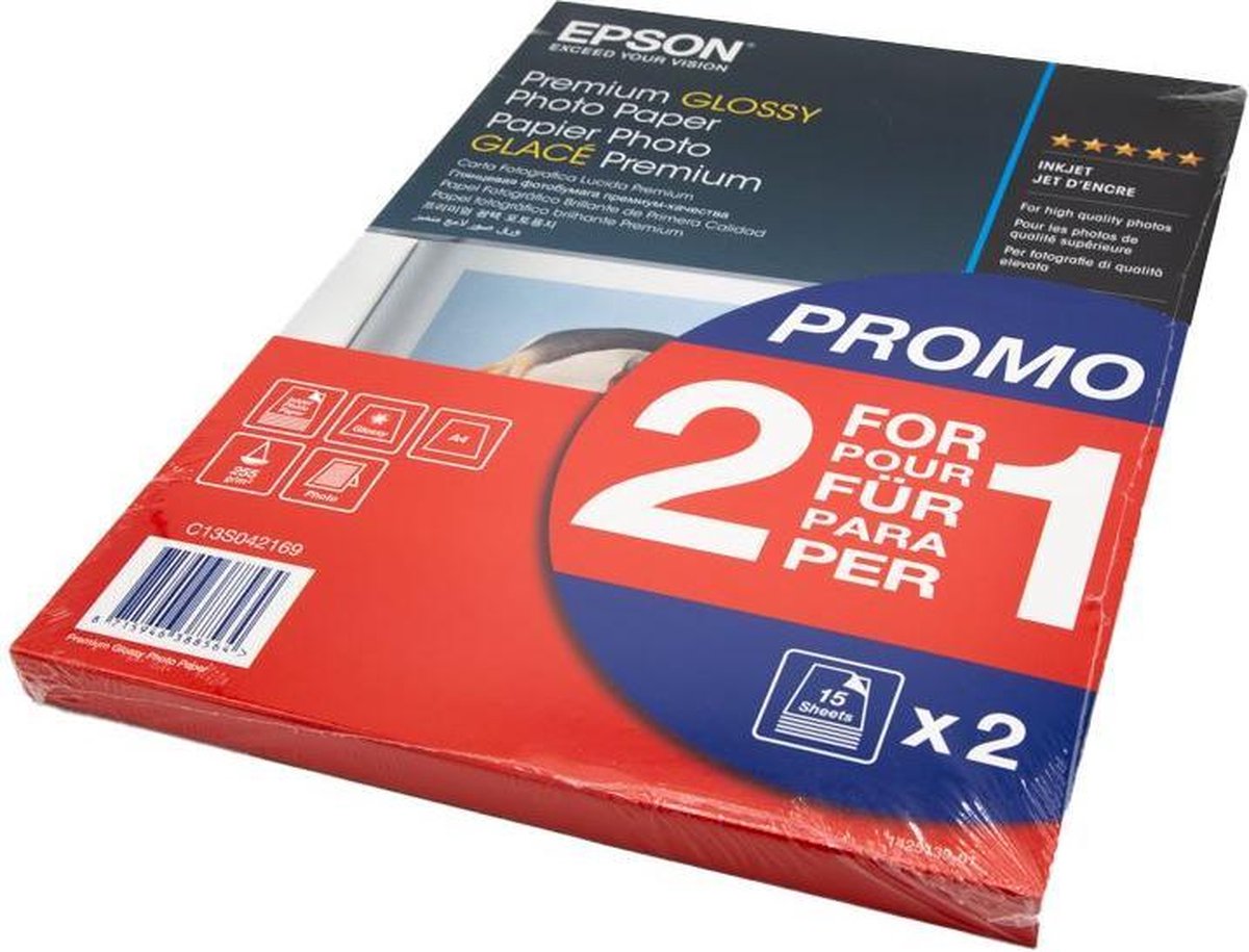 Eerste Christchurch Zeebrasem Epson Premium Glossy Fotopapier - A4 (210 x 297 mm) / 255 g/m2 / 15 vellen  | bol.com