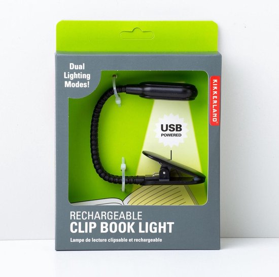 Kikkerland Leeslampje - Oplaadbaar via USB - Makkelijk boek lezen - Zwart van Kikkerland — afbeelding 5