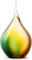 Kristalglazen Urn Asdruppel Goud Groen 280 Ml (gratis Sluitplaatje) Geschikt Voor Dieren As En Mensen As Dieren Urn Mens Urn Gedenkglas ( Gratis Vullen)