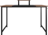Nancy's Georgetown Bureau - Computertafel - Kantoortafel - Monitorstandaard - Muismat - Bruin - Zwart - Bewerkt Hout - Staal - 120 x 60 x 75 cm