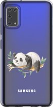 Samsung Galaxy A41 Transparant siliconen hoesje slapende panda * LET OP JUISTE MODEL *