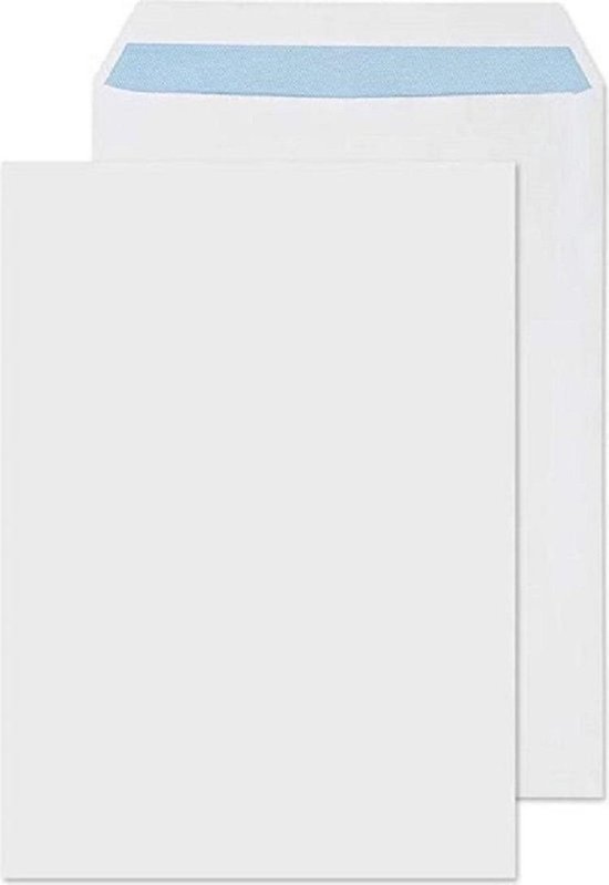 Overtreden pijnlijk Prematuur Enveloppen A4 formaat wit - 229 x 324 MM - 50 stuks - Zelfklevend met  plakstrip - 120 Gram | bol.com
