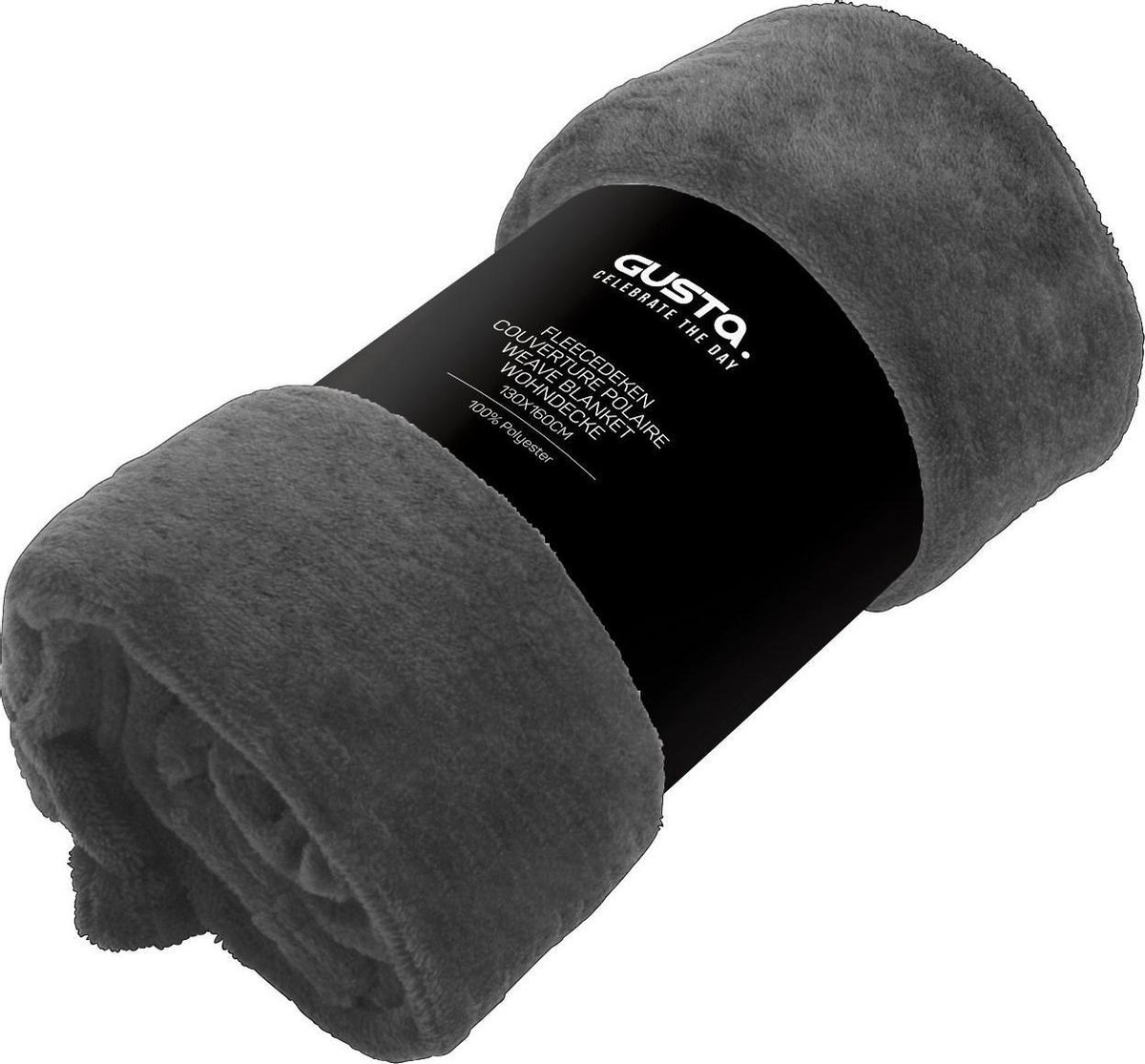 Gusta. Fleece plaid 130x160cm Grijs