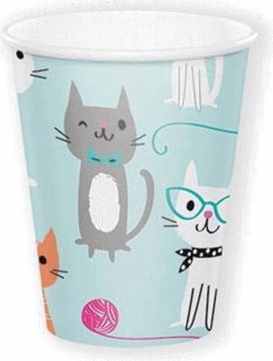 Witbaard Bekers Purr-fect Party 266 Ml Karton Blauw 8 Stuks