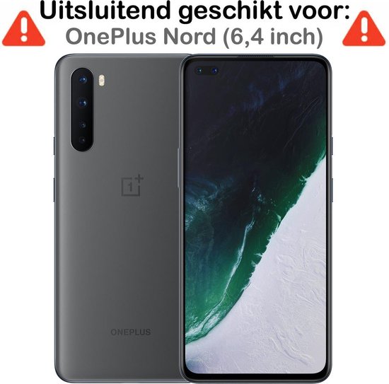 Transparante OnePlus Nord (6,4 inch) hoes, voor- en achterkant getoond.
