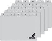 Kangaro tabkaarten 148x100/110 - PP - 250 micron - grijs - alfabet A-Z - 25 delig - 2AZ
