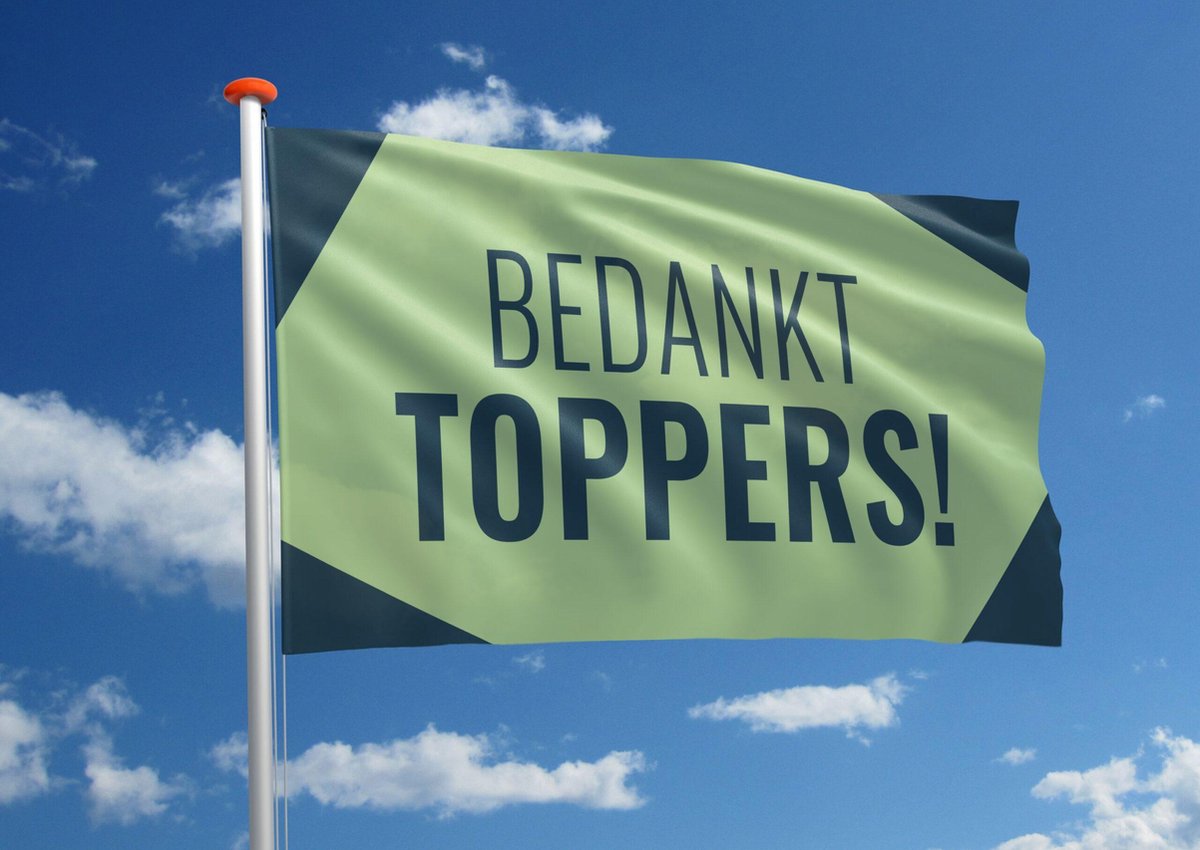 Complimentvlag: 'Bedankt toppers!' - 120x180 cm