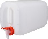 Jerrycan 25 liter met kraan – handig stapelbaar – UN gekeurd – voor water en gevaarlijke vloeistoffen – inclusief dop – totaal te legen
