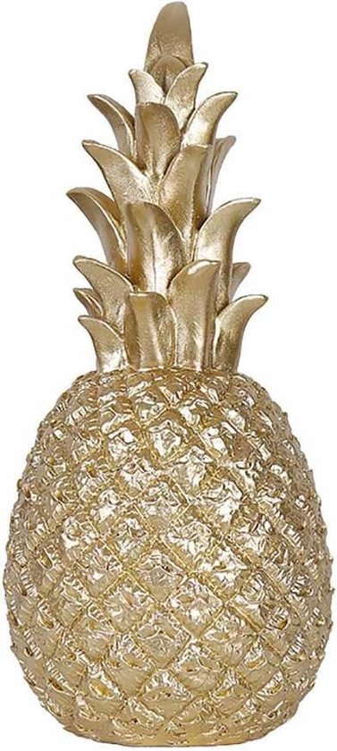 BaykaDecor Decoratief Beeld - Ananas Decoratie - Gouden Ananas Beeldje - Elegante Vensterbank Decoratie - 15 cm Goud - Standbeeld