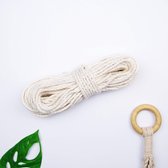 MacramÃ© touw triple twist - 5 mm - 25 meter - Naturel - 100% natuurlijk katoenkoord - MacramÃ© koord