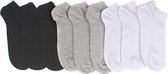 Zwart/wit/grijs enkelsokken - Heren sokken - 9 paar - Enkelsokken - Heren Maat 40-45