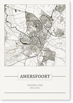 Stadskaart Amersfoort - Plattegrond Amersfoort - city map – Forex muurdecoratie 30 x 40 cm