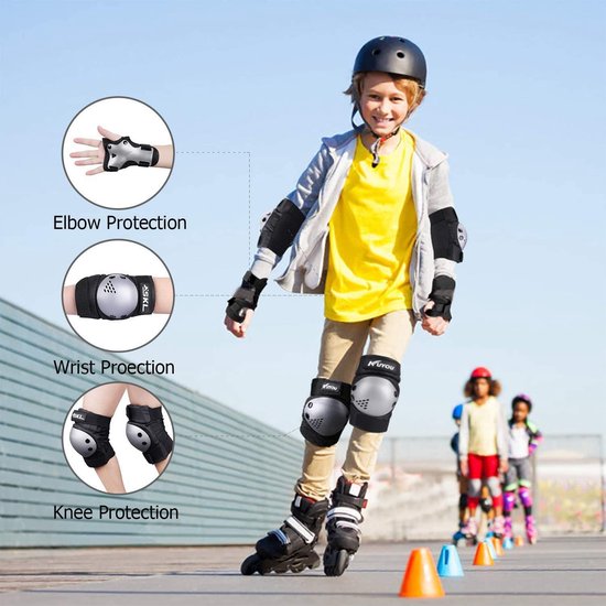 Mon3trYYDS 6-in-1 beschermende uitrusting voor kinderen - blauw - skaten, fietsen, rollensporten