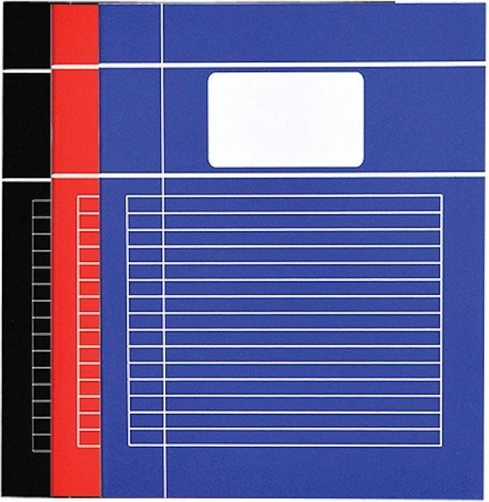 DULA A4 Schriften – 5 Stuks – Geruit 5 Mm – Rood, Blauw & Zwart – 40 Vel (80 Pagina’s) – 70g/m² – Met Kantlijn – Ideaal Voor School, Huiswerk & Notities