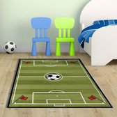 Voetbalveld kindervloerkleed - kindertapijt - 135 x 200 cm - wasbaar - zacht - duurzame kwaliteit - speelgoed
